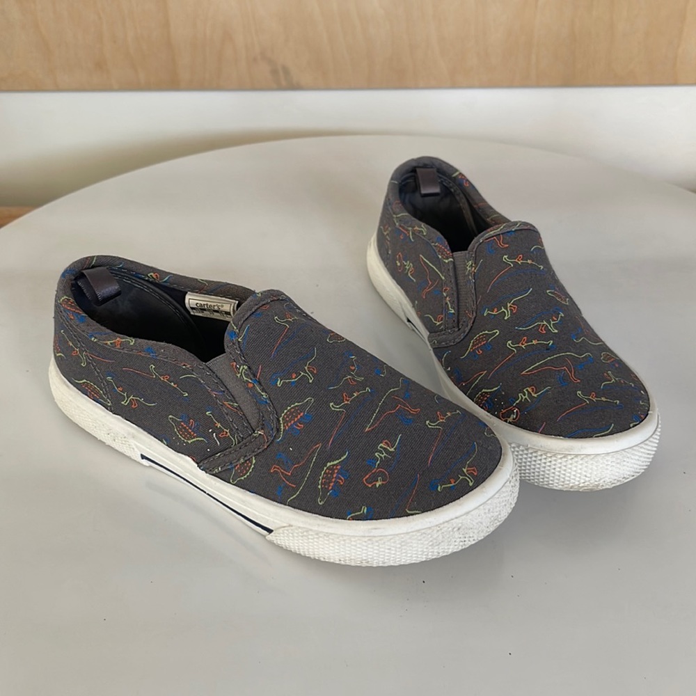 Boys dinosaur print slip on shoes